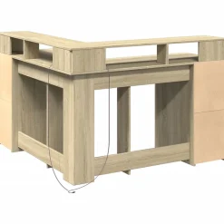 Bureau avec lumières LED chêne sonoma bois d'ingénierie vidaXL