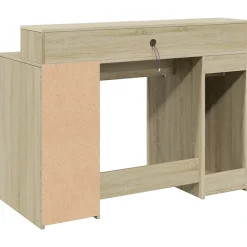 Bureau avec lumières LED chêne sonoma bois d'ingénierie vidaXL