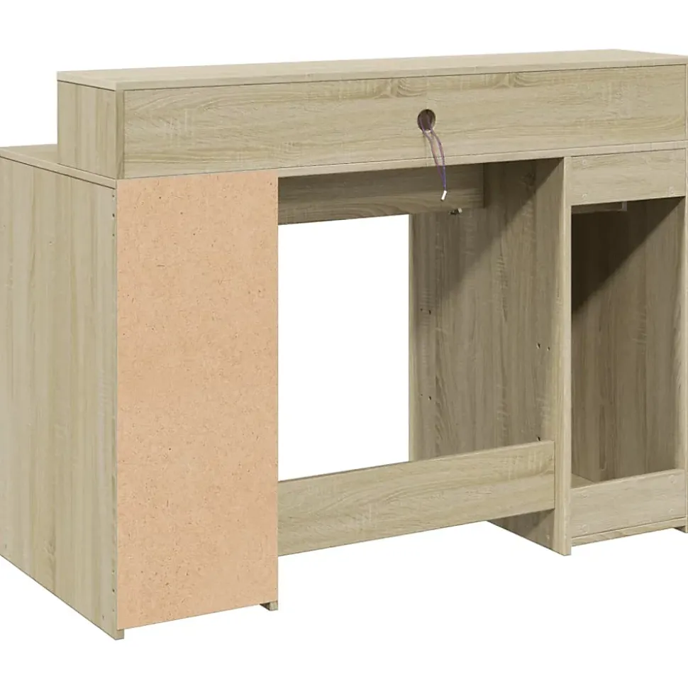Bureau avec lumières LED chêne sonoma bois d'ingénierie vidaXL