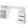 Bureau avec rangements SERGUEI - MDF laqué blanc