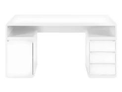 Bureau avec rangements SERGUEI - MDF laqué blanc