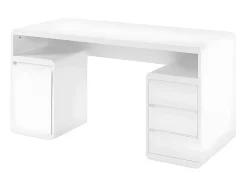 Bureau avec rangements SERGUEI - MDF laqué blanc