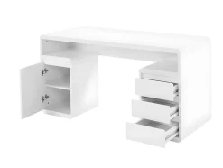 Bureau avec rangements SERGUEI - MDF laqué blanc