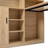 Bureau avec Étagères - Bureau Ordinateur avec Rangement Latéral - MDF Bois Naturel, 120x50x120 cm