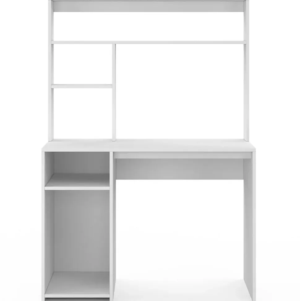 Bureau avec étagères de rangement DAN blanc
