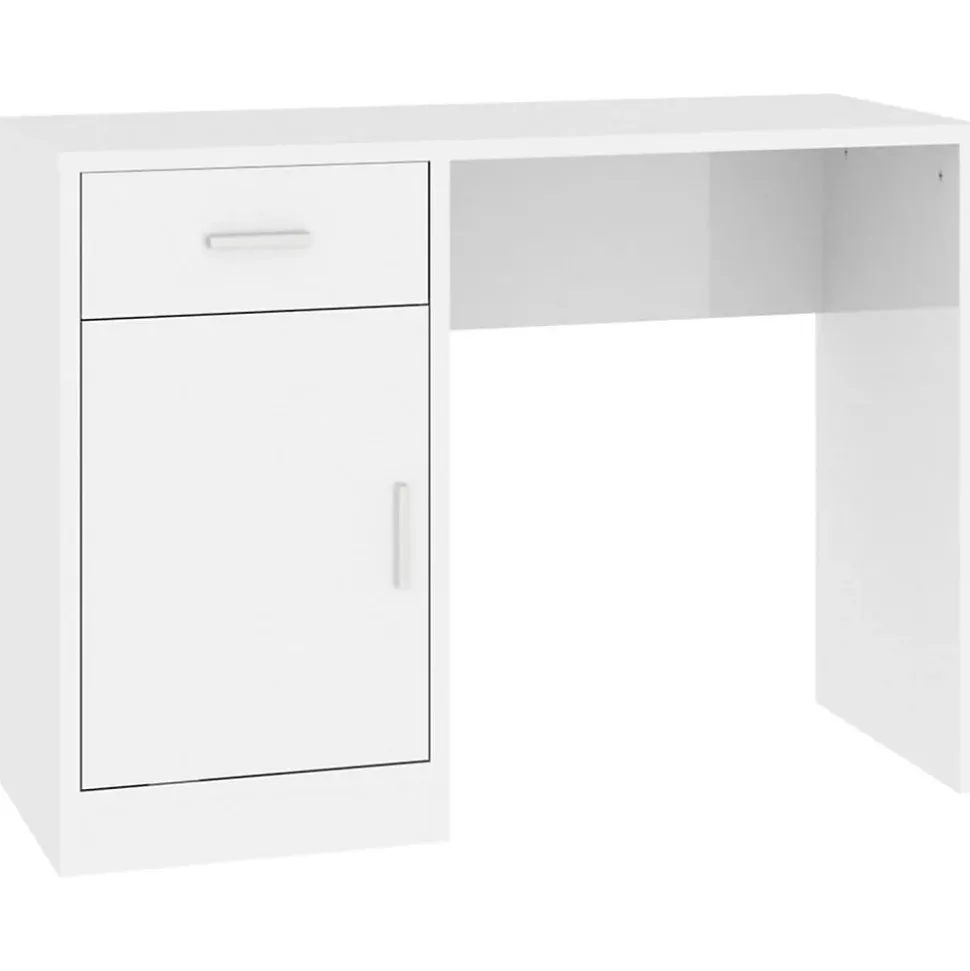 Bureau avec tiroir et armoire Blanc brillant 100x40x73 cm vidaXL
