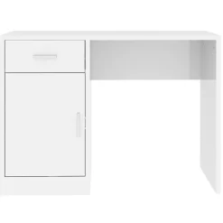 Bureau avec tiroir et armoire Blanc brillant 100x40x73 cm vidaXL