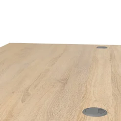 Bureau Azzaro, Pupitre polyvalent, Table de bureau pour PC, Plan de travail, 150x80 h75 cm, Gris et Chêne