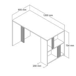 Bureau Bising, Pupitre polyvalent, Table de bureau pour PC, Plan de travail, 120x60h75 cm, Noyer et Marbre Blanc
