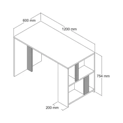 Bureau Bising, Pupitre polyvalent, Table de bureau pour PC, Plan de travail, 120x60h75 cm, Noyer et Marbre Blanc