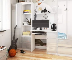 Bureau blanc / métallique armoire verrouillable / tiroir, 77 x 90 x 50 cm