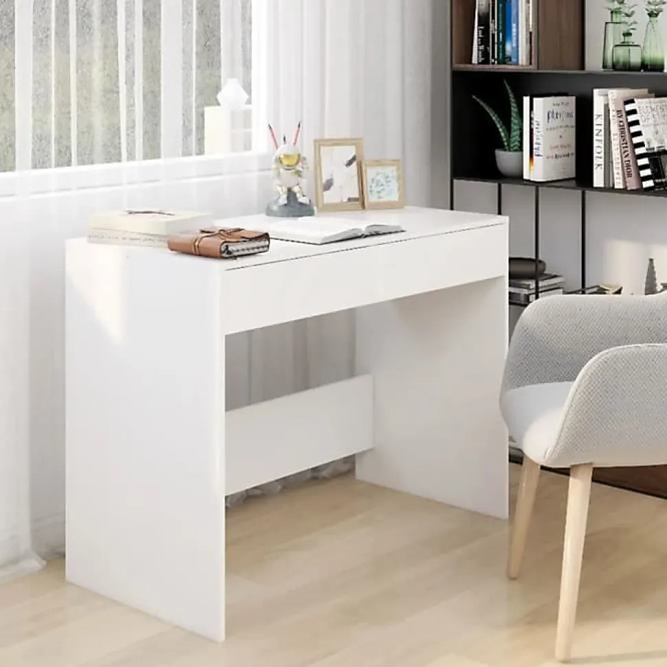 Bureau Blanc 101x50x76,5 cm Aggloméré vidaXL