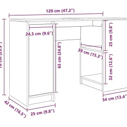 Bureau blanc 120x42x76 cm bois d'ingénierie vidaXL