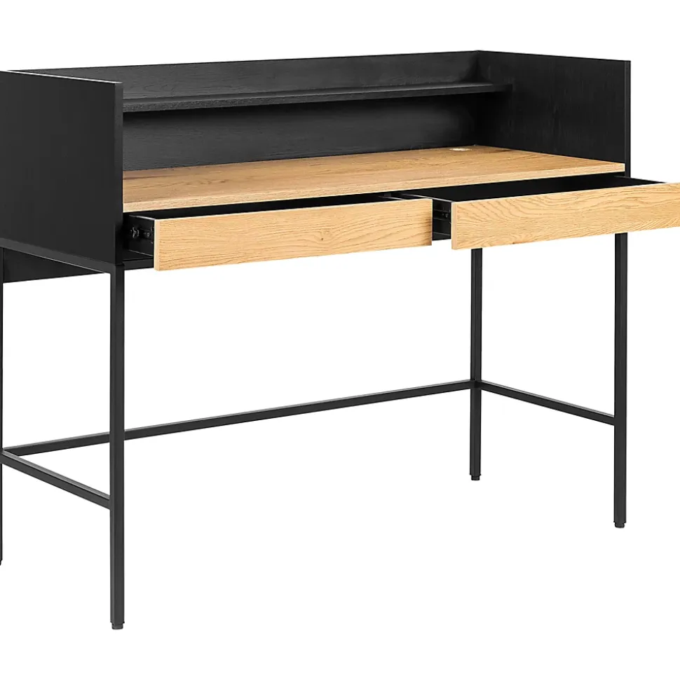 Bureau bois et noir 2 tiroirs ARTHUR - HAPPY GARDEN