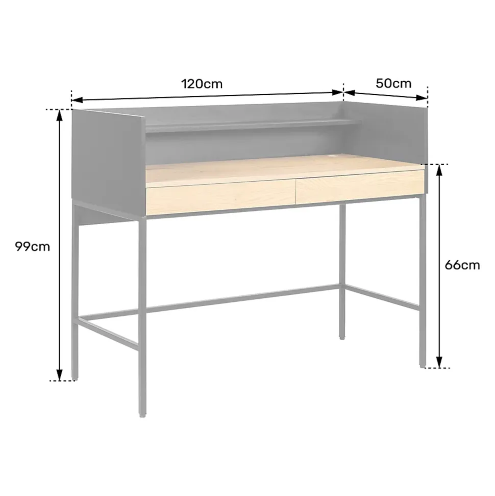 Bureau bois et noir 2 tiroirs ARTHUR - HAPPY GARDEN