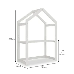 Bureau cabane enfant réglable LIA Montessori en bois massif - Blanc