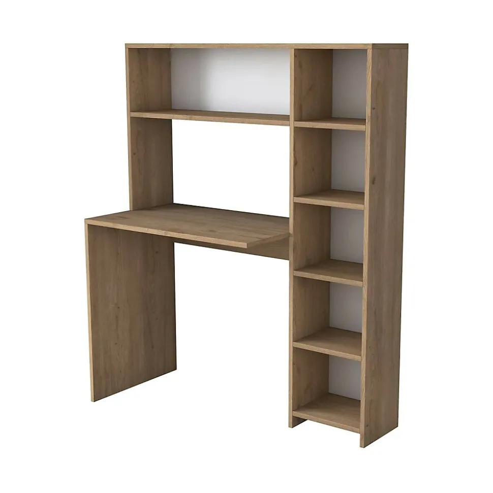 Bureau Callidora, Pupitre polyvalent, Table de bureau pour PC, Plan de travail, 113x40h142 cm, Chêne