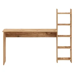Bureau Chagtuniejle avec étagère 150 x 45 x 120 cm effet bois en.casa