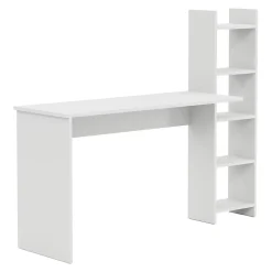Bureau Chagtuniejle avec étagère 150 x 45 x 120 cm blanc en.casa