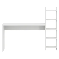 Bureau Chagtuniejle avec étagère 150 x 45 x 120 cm blanc en.casa