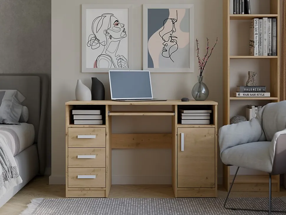 Bureau, chêne Artisan, 120 x 75 x 60 cm