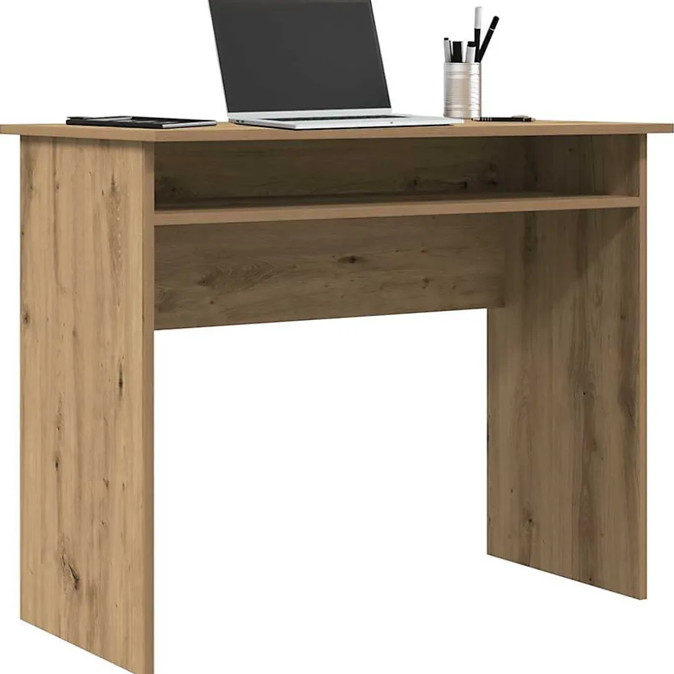 Bureau chêne artisanal 90x50x74 cm bois d'ingénierie vidaXL