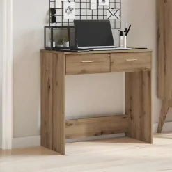 Bureau chêne artisanal 80x40x75 cm bois d'ingénierie vidaXL