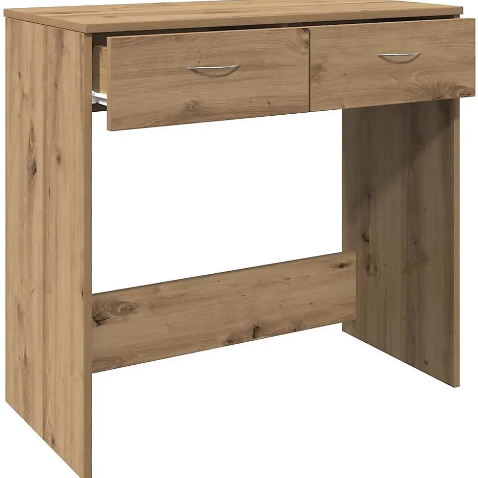 Bureau chêne artisanal 80x40x75 cm bois d'ingénierie vidaXL