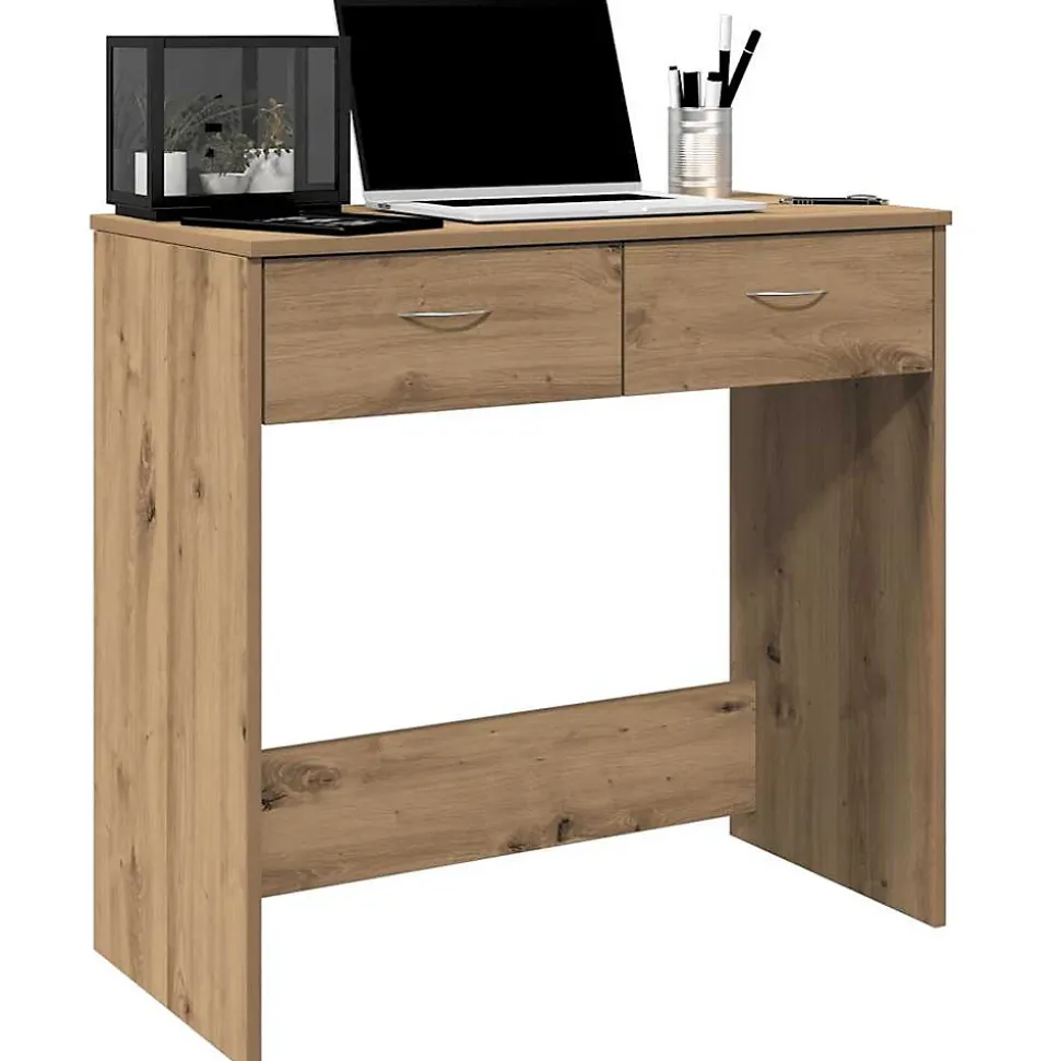 Bureau chêne artisanal 80x40x75 cm bois d'ingénierie vidaXL