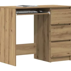 Bureau chêne artisanal 90x45x76 cm bois d'ingénierie vidaXL