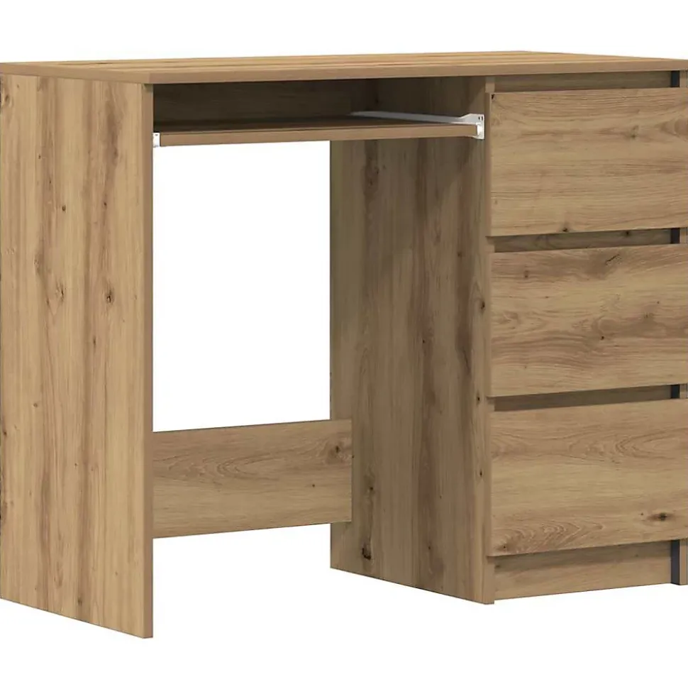 Bureau chêne artisanal 90x45x76 cm bois d'ingénierie vidaXL
