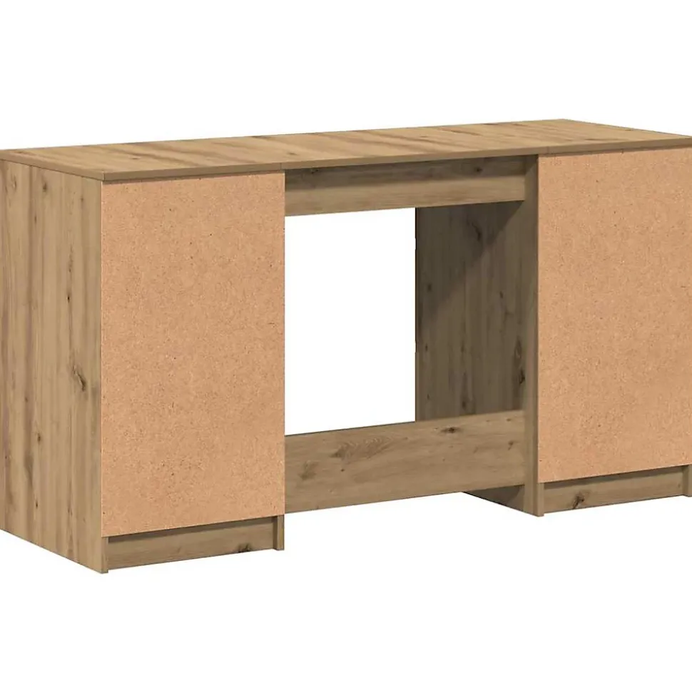 Bureau chêne artisanal 140x50x77 cm bois d'ingénierie vidaXL