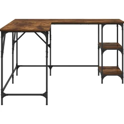 Bureau chêne fumé 139x139x75 cm bois d'ingénierie vidaXL