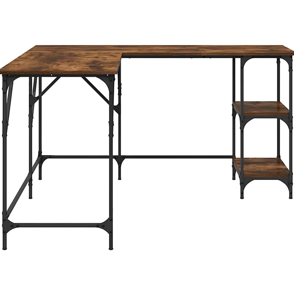 Bureau chêne fumé 139x139x75 cm bois d'ingénierie vidaXL