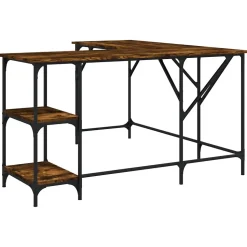 Bureau chêne fumé 139x139x75 cm bois d'ingénierie vidaXL