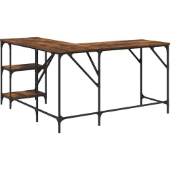 Bureau chêne fumé 139x139x75 cm bois d'ingénierie vidaXL