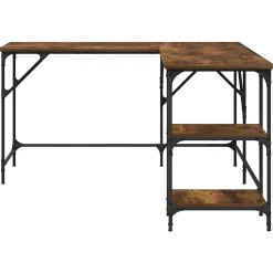 Bureau chêne fumé 139x139x75 cm bois d'ingénierie vidaXL