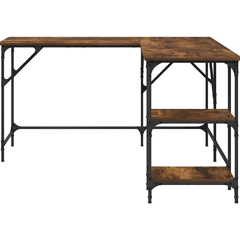 Bureau chêne fumé 139x139x75 cm bois d'ingénierie vidaXL