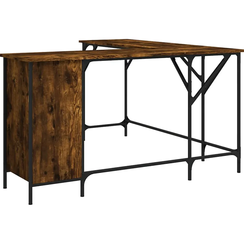 Bureau chêne fumé 141x141x75 cm bois d'ingénierie vidaXL