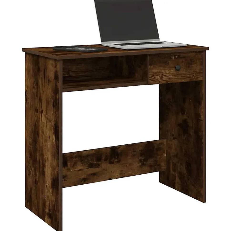 Bureau chêne fumé 80x40x75 cm bois d'ingénierie vidaXL