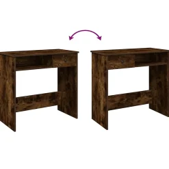 Bureau chêne fumé 80x40x75 cm bois d'ingénierie vidaXL