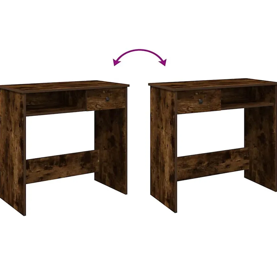 Bureau chêne fumé 80x40x75 cm bois d'ingénierie vidaXL