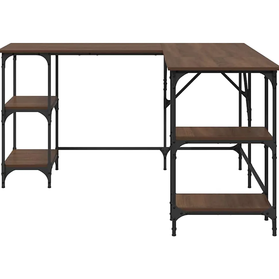 Bureau chêne marron 139x139x75 cm bois d'ingénierie vidaXL