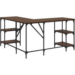 Bureau chêne marron 139x139x75 cm bois d'ingénierie vidaXL