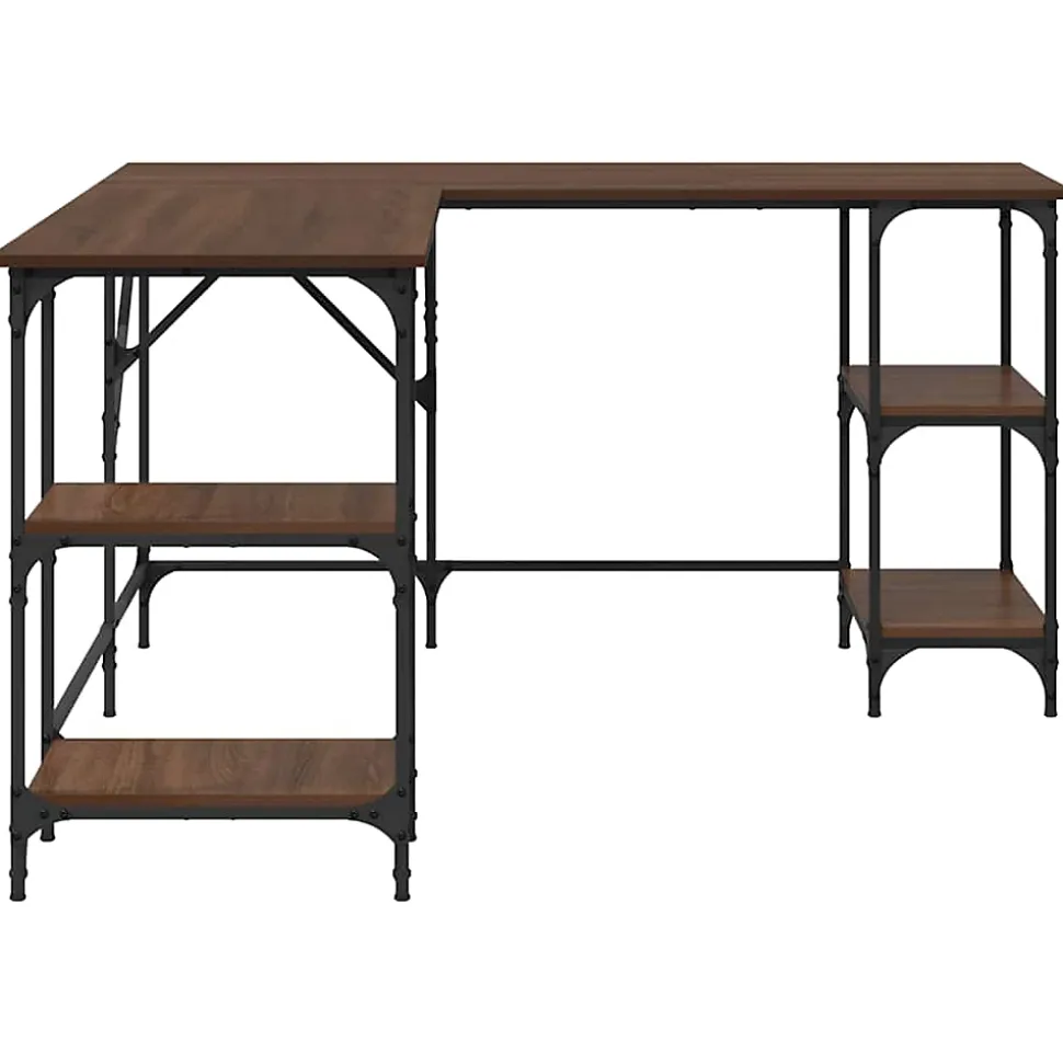 Bureau chêne marron 139x139x75 cm bois d'ingénierie vidaXL
