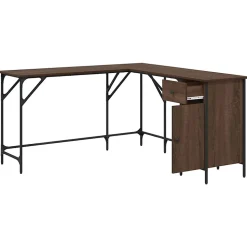 Bureau chêne marron 141x141x75 cm bois d'ingénierie vidaXL