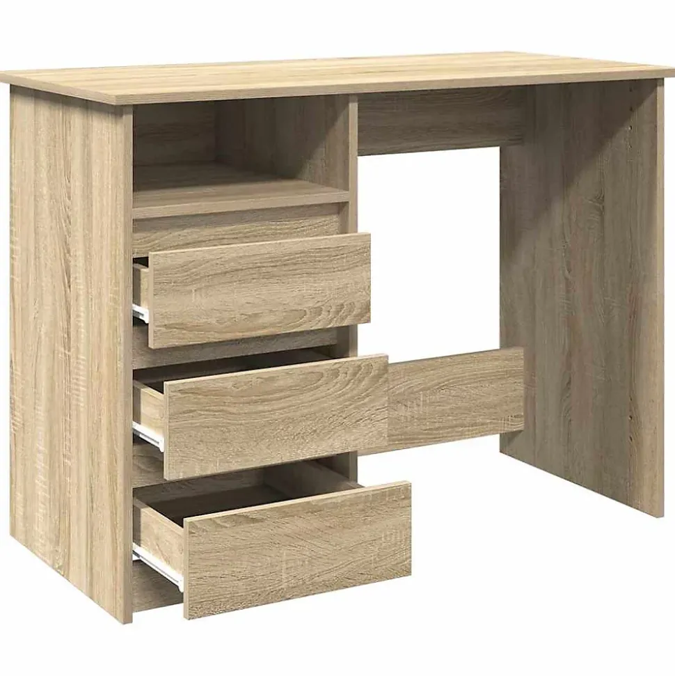 Bureau chêne sonoma 102x50x75 cm bois d'ingénierie vidaXL
