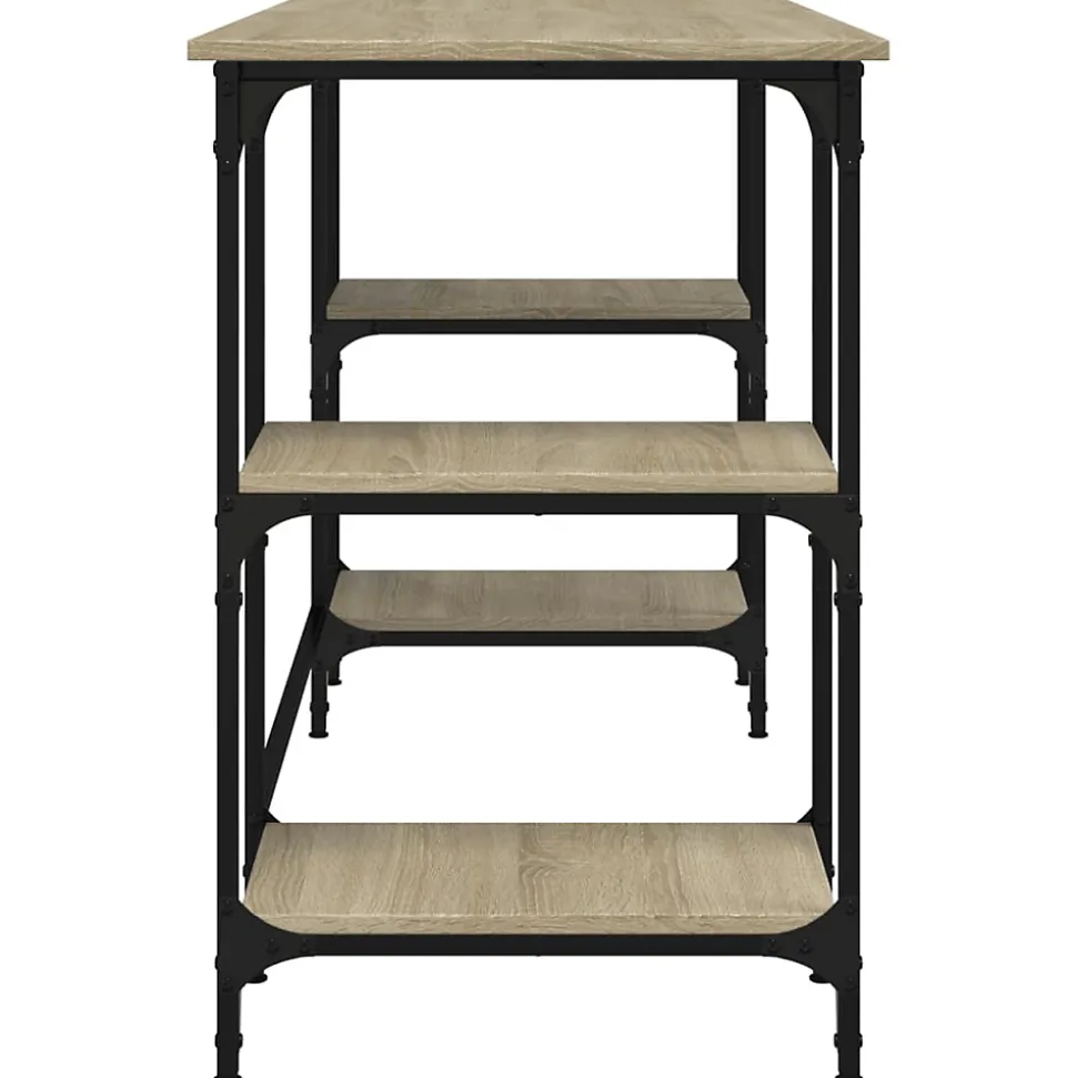 Bureau chêne sonoma 140x50x75 cm métal et bois d'ingénierie vidaXL