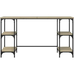 Bureau chêne sonoma 140x50x75 cm métal et bois d'ingénierie vidaXL