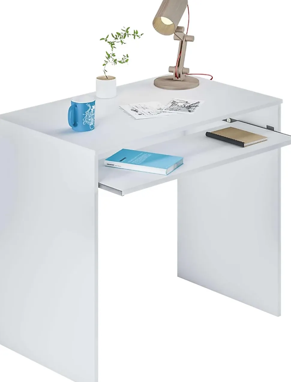 Bureau coloris Blanc Artic - 79 x 90 x 54 cm